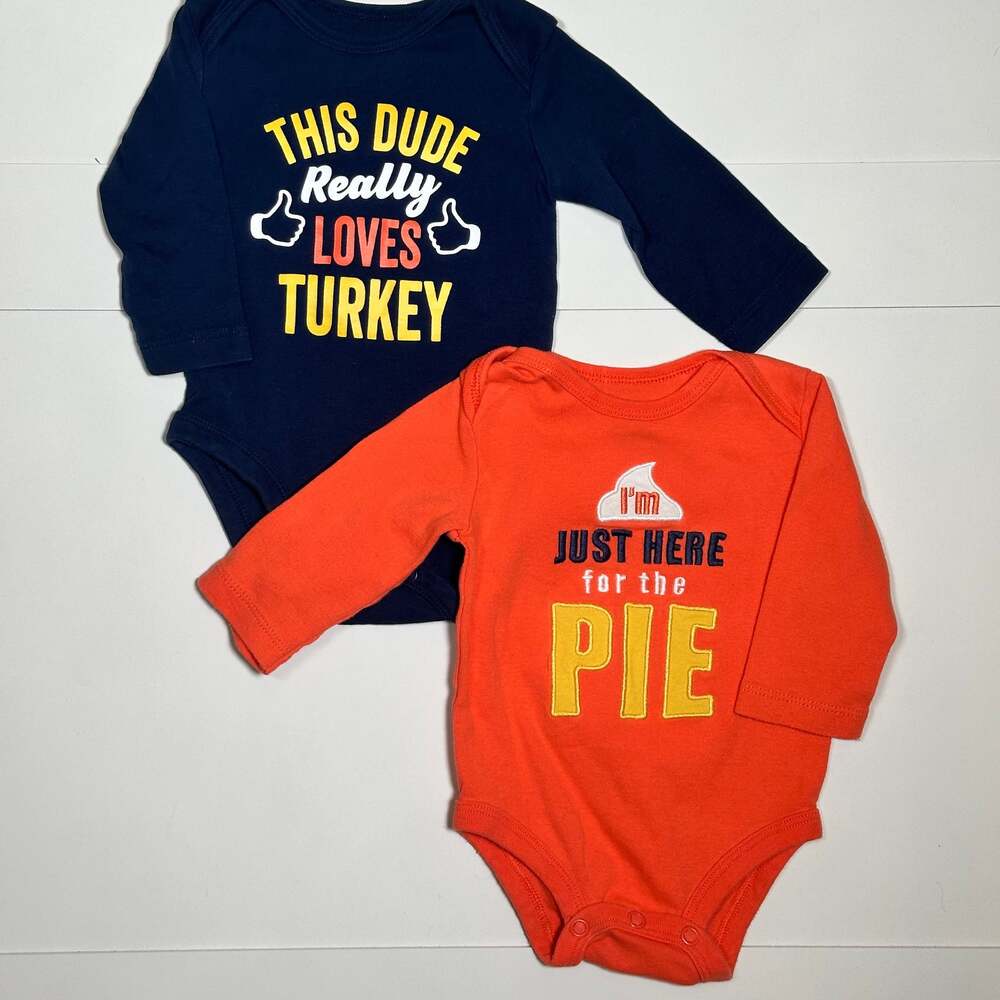 Carter’s Baby Boy Thanksgiving Fall Onesie Bundle Size 3M
